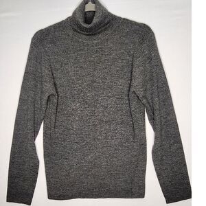 Jessica Holbrook Womans‎ Merino wool blend turtleneck Sweater Top Large Gray